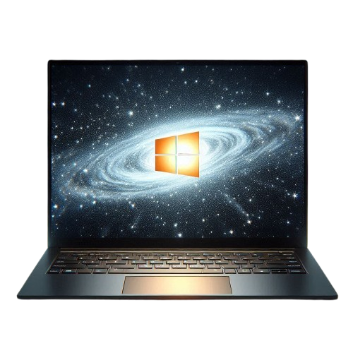 a_laptop_facing_towards_us_without_tilt_or_rotation__with_a_black_screen_and_a_Windows_logo-removebg-preview